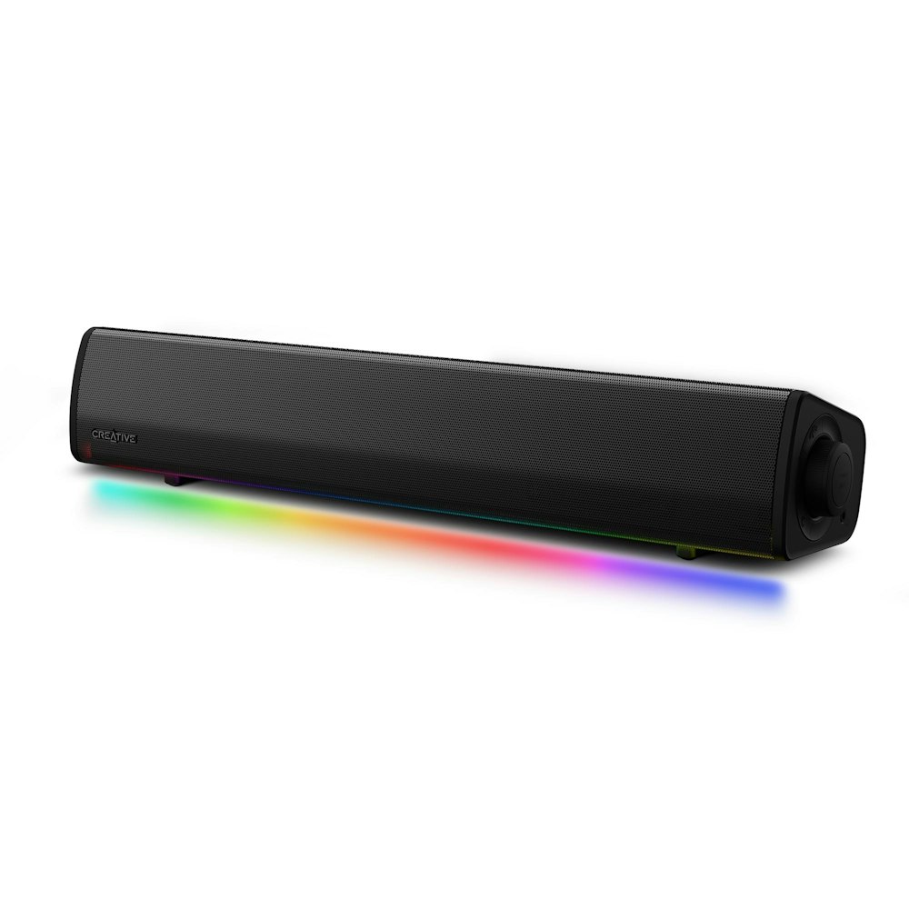 A large main feature product image of Creative Sound Blaster GS3 Compact RGB Gaming Soundbar
