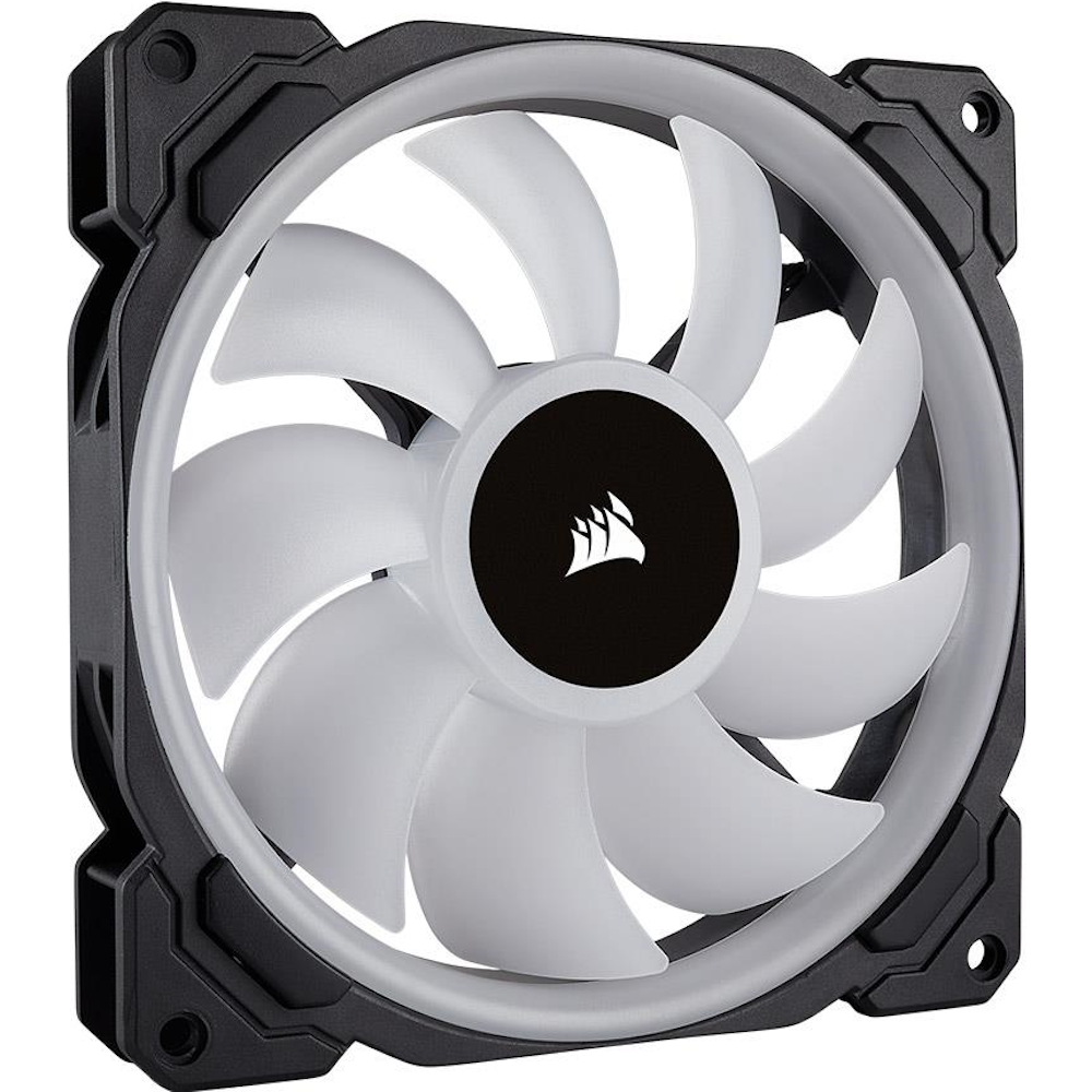 A large main feature product image of EX-DEMO Corsair LL140 RGB 140mm Dual Light Loop RGB LED PWM Fan — Single Pack