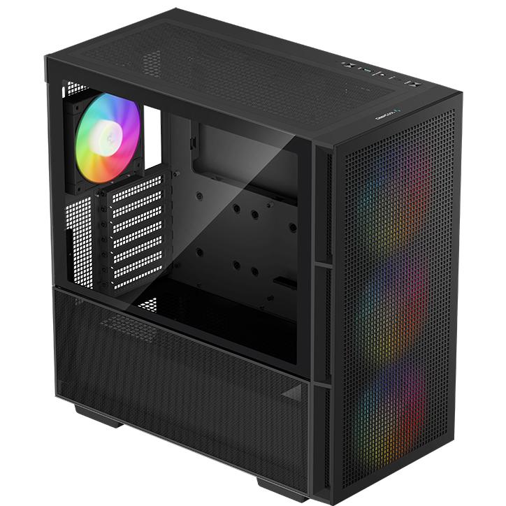 A large main feature product image of DeepCool CH560 Tempered Glass Mid Tower Case (Black)