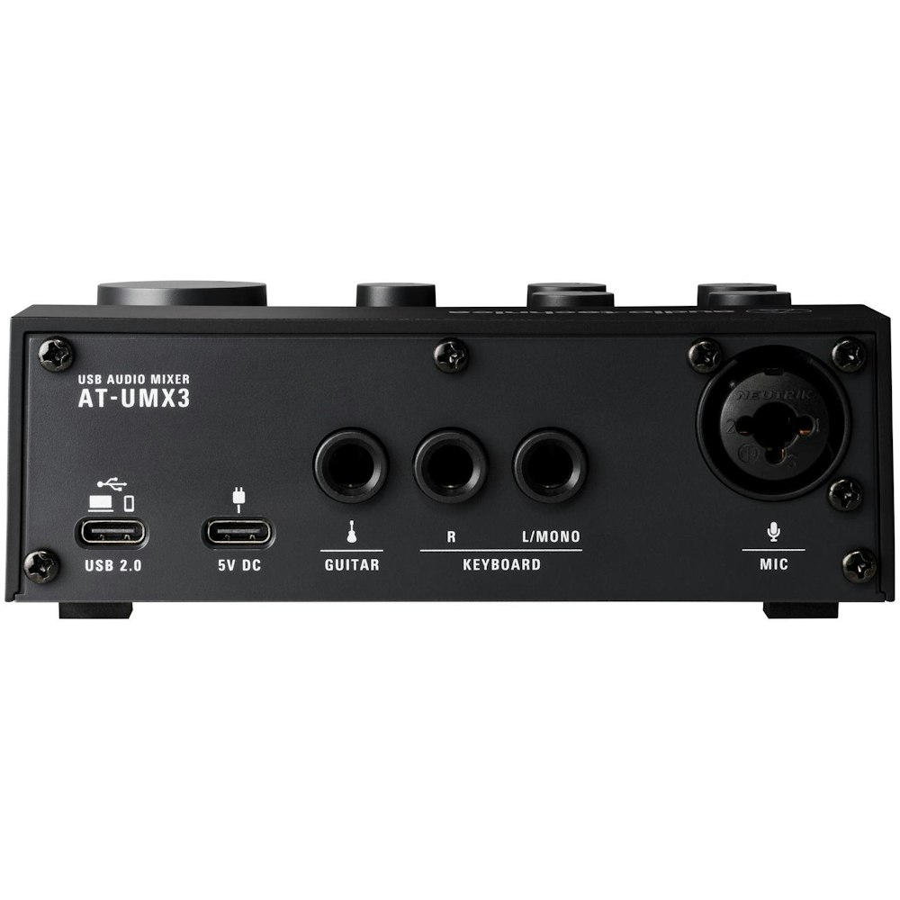 A large main feature product image of Audio Technica AT-UMX3 USB Audio Mixer