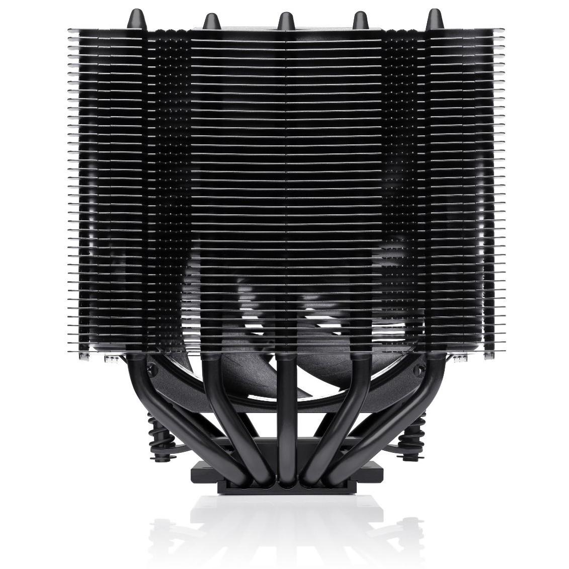 A large main feature product image of Noctua NH-D12L Chromax Black - Compact Multi-Socket CPU Cooler