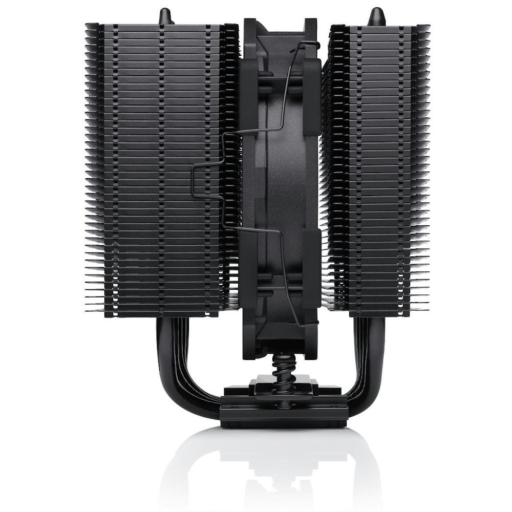 A large main feature product image of Noctua NH-D12L Chromax Black - Compact Multi-Socket CPU Cooler