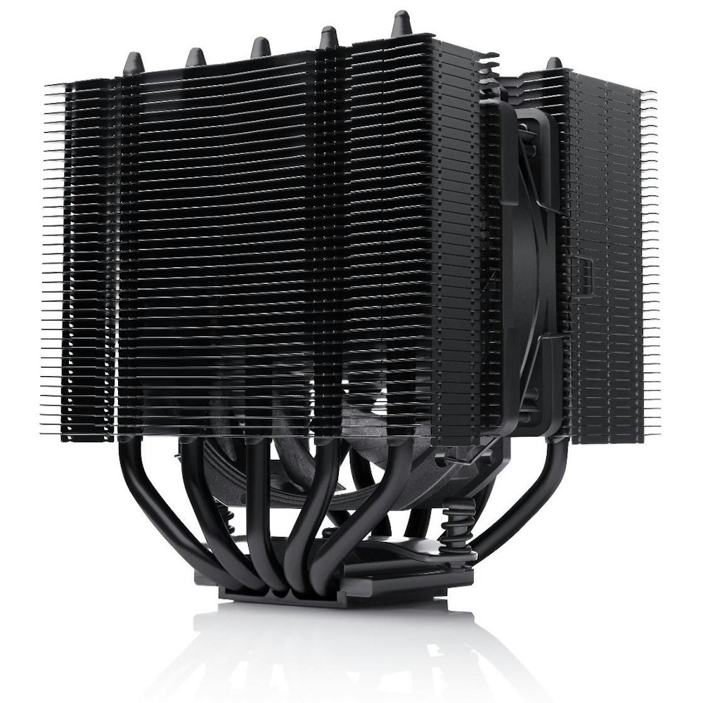 A large main feature product image of Noctua NH-D12L Chromax Black - Compact Multi-Socket CPU Cooler