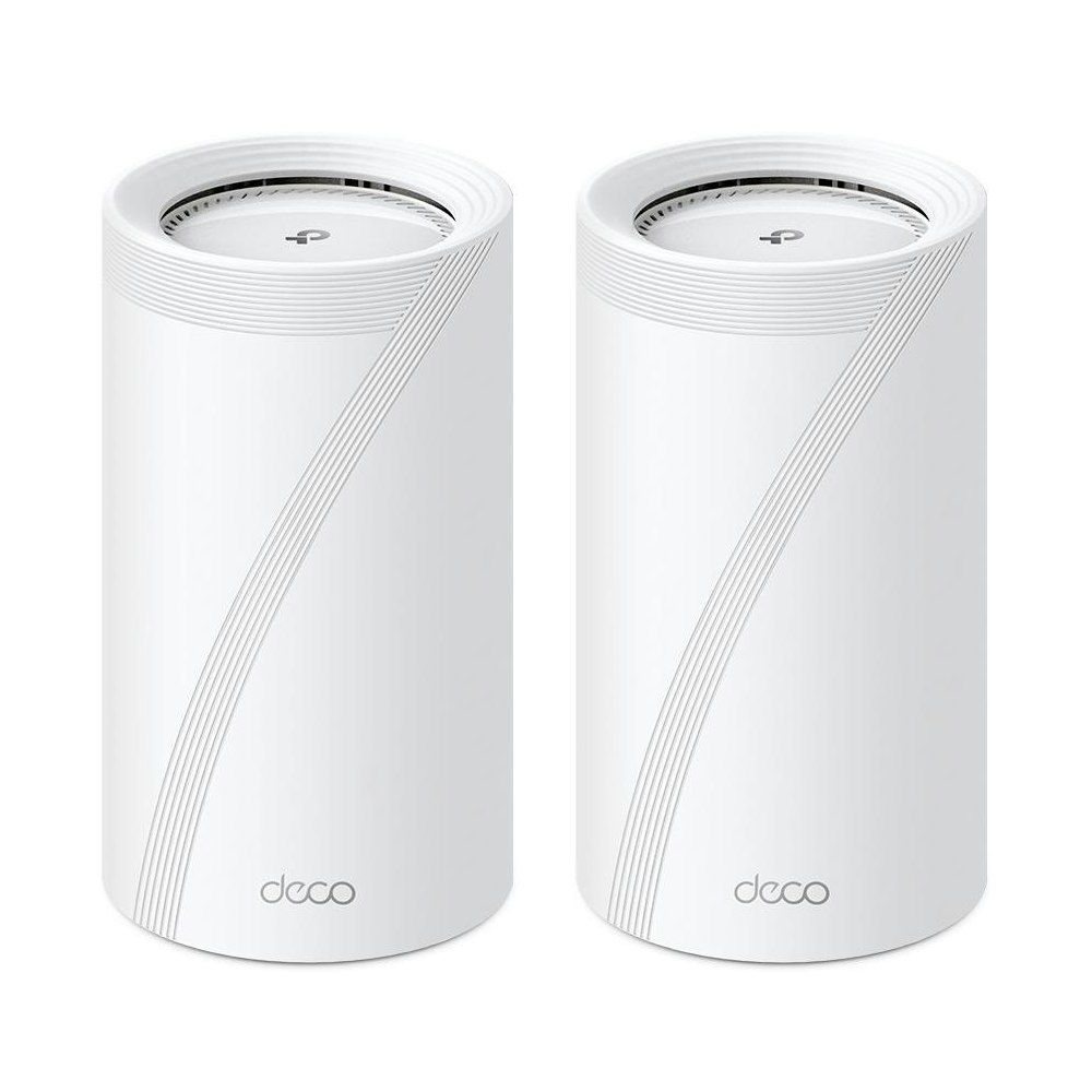 A large main feature product image of TP-Link Deco BE85 - BE22000 Wi-Fi 7 Tri-Band Mesh System (2 Pack)