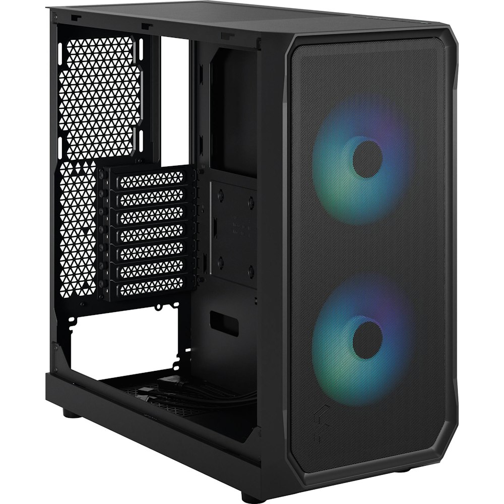 A large main feature product image of EX-DEMO Fractal Design Focus 2 RGB TG Clear Tint Mid Tower Case - Black