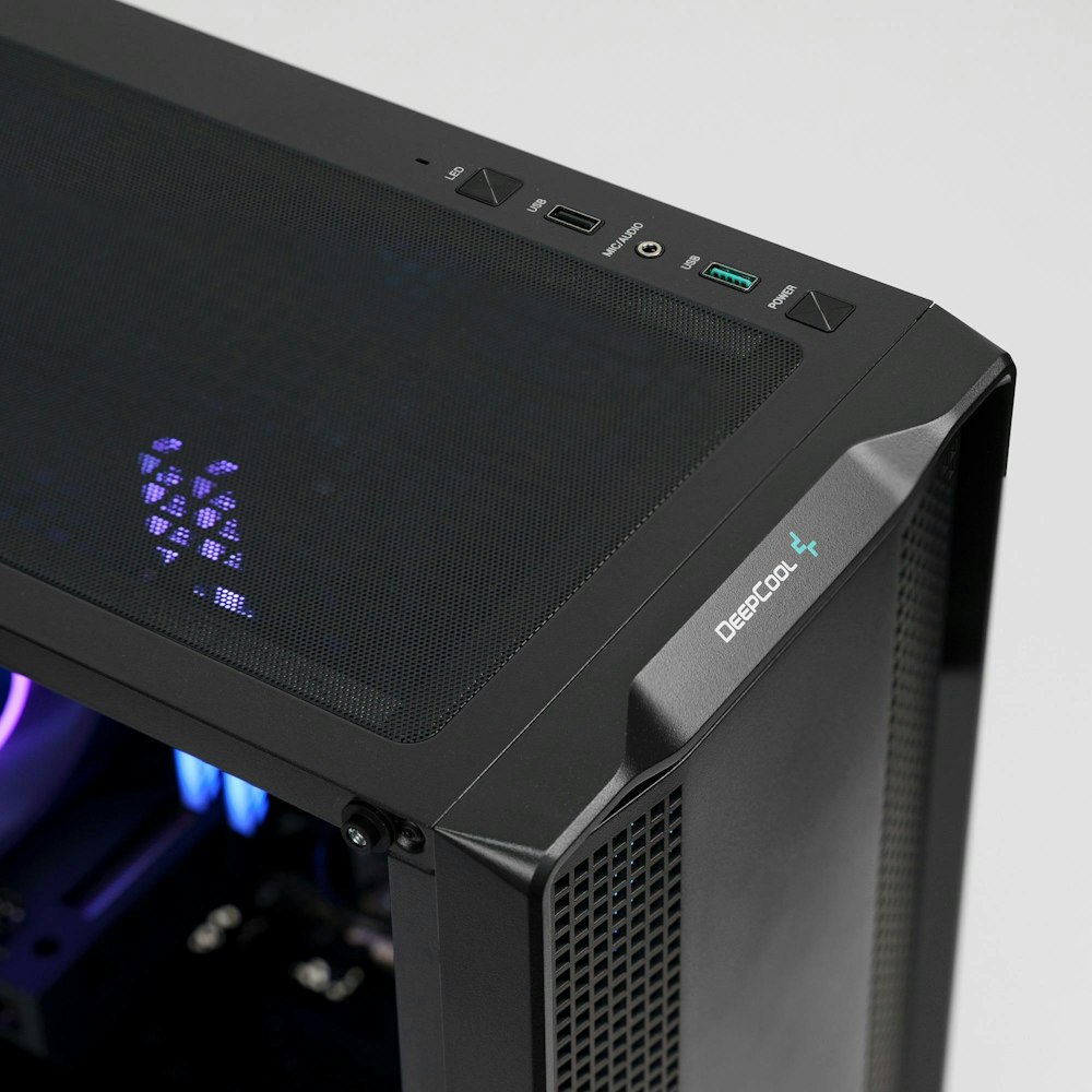 A large main feature product image of PLE Sapphire RTX 4060 Prebuilt Ready To Go Gaming PC