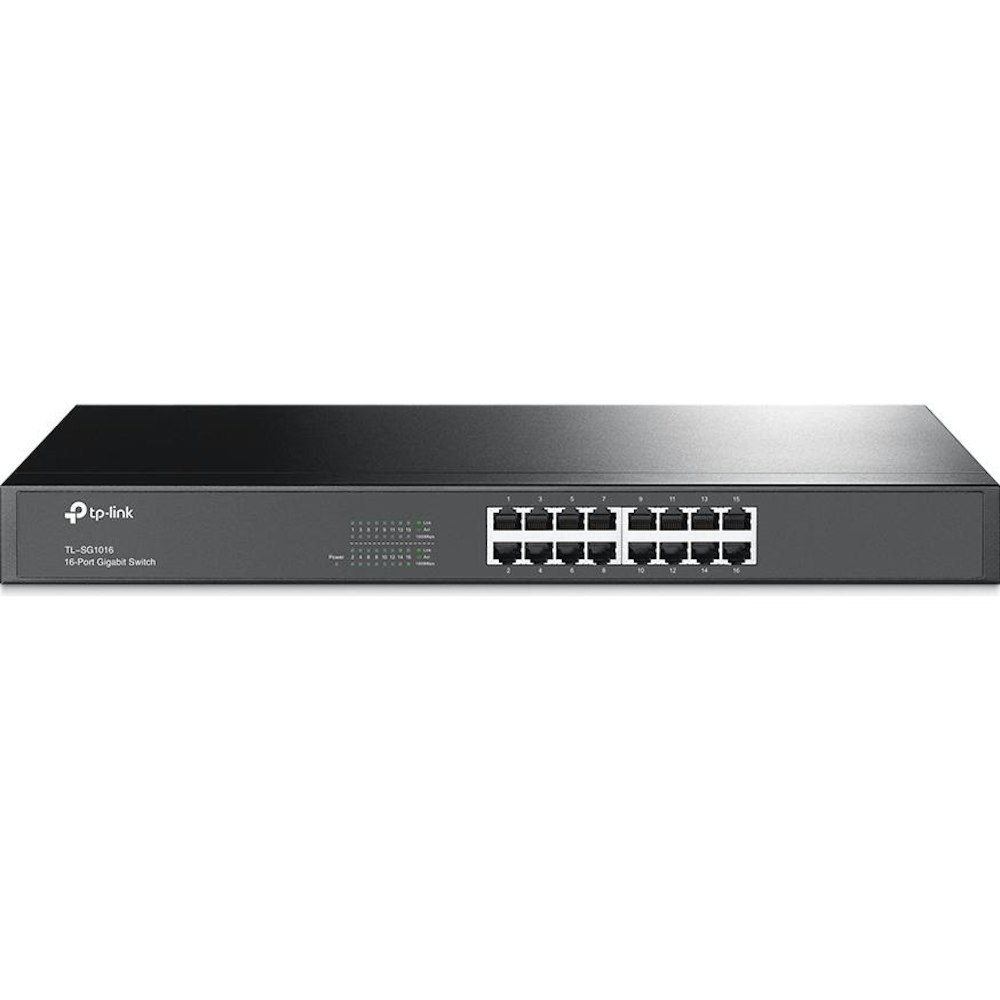 A large main feature product image of EX-DEMO TP-Link SG1016 - 16-Port Gigabit Rackmount Switch