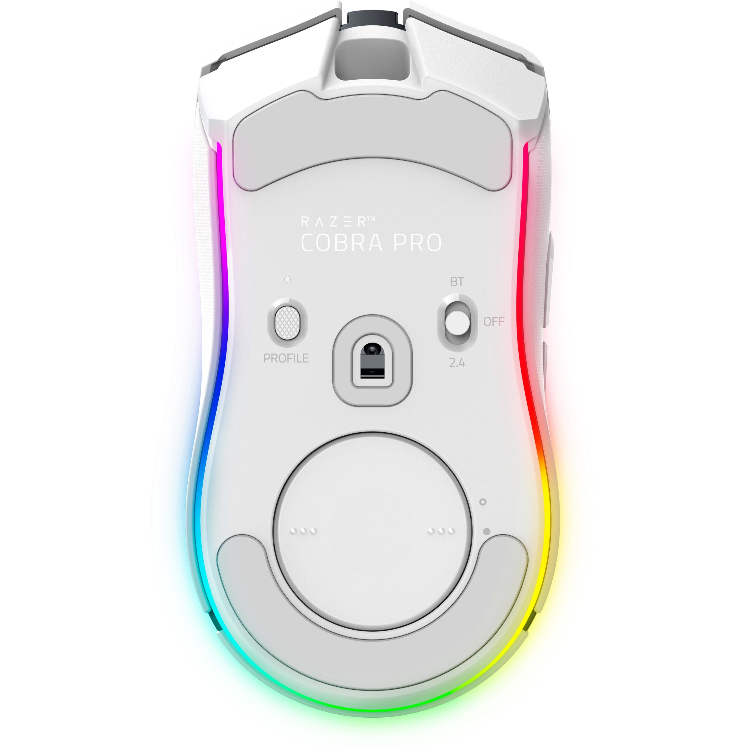 A large main feature product image of Razer Cobra Pro - Ambidextrous Wired/Wireless Gaming Mouse (White)