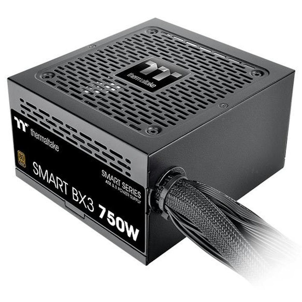 A large main feature product image of Thermaltake Smart BX3 - 750W 80PLUS Bronze PCIe 5.0 ATX PSU