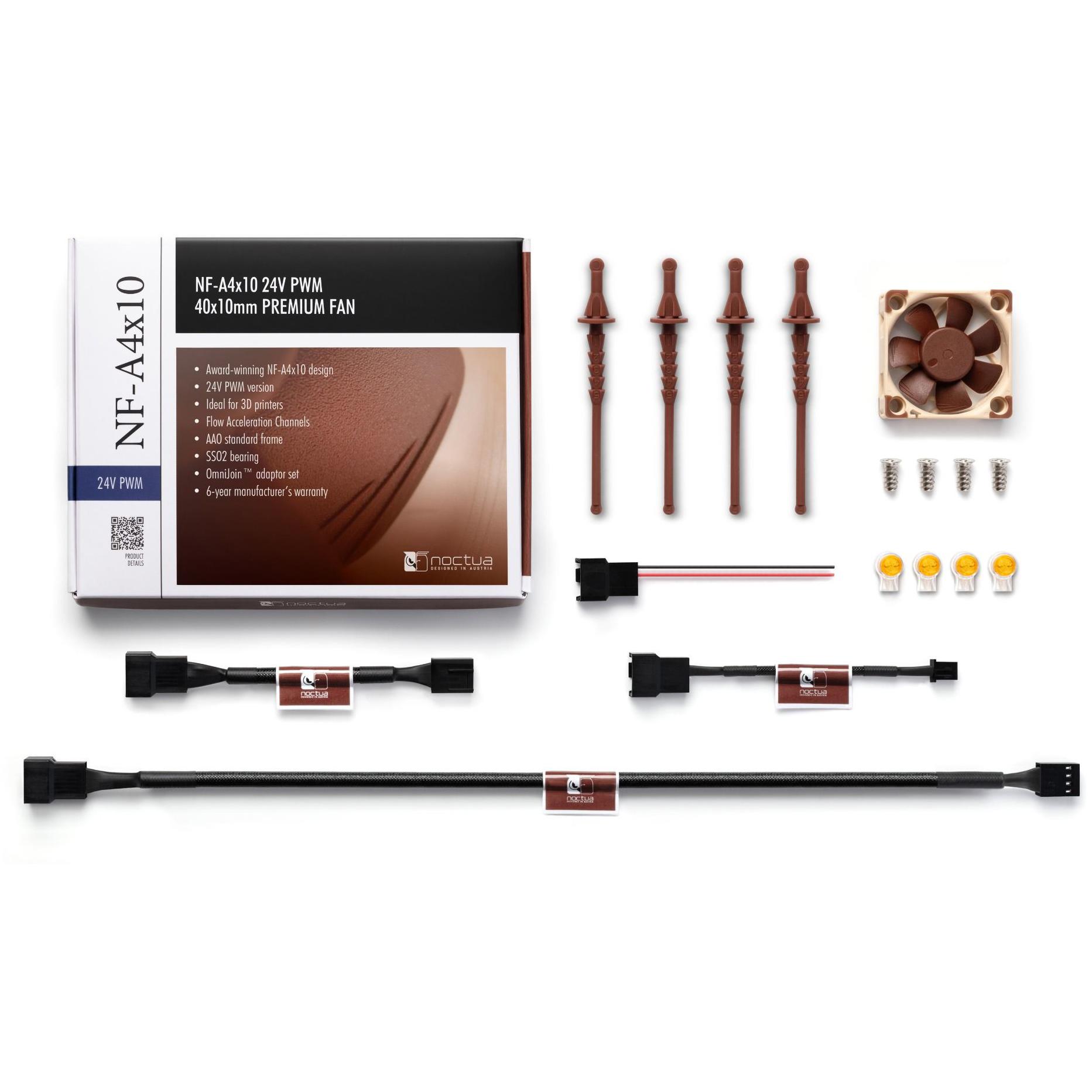 A large main feature product image of Noctua NF-A4x10 24V PWM - 40mm x 10mm 5000RPM Cooling Fan