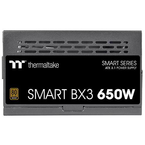 A large main feature product image of Thermaltake Smart BX3 - 650W Bronze PCIe 5.0 ATX PSU