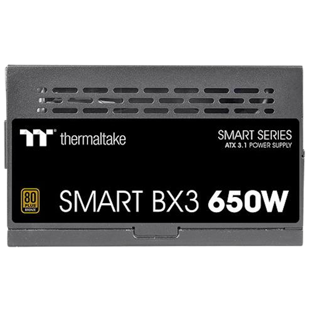 A large main feature product image of Thermaltake Smart BX3 - 650W 80PLUS Bronze PCIe 5.0 ATX PSU