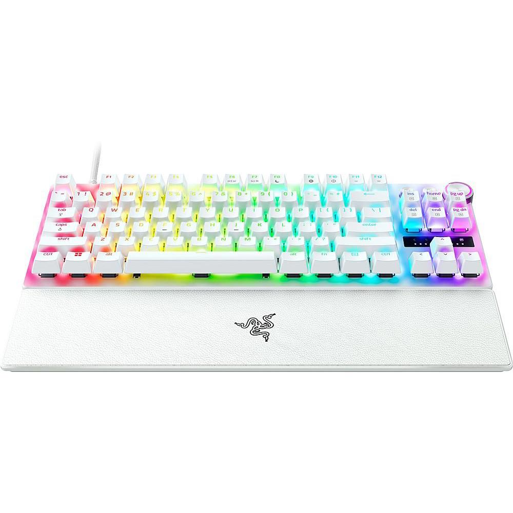 A large main feature product image of Razer Huntsman V3 Pro Tenkeyless - TKL Analog Optical eSports Keyboard (White)