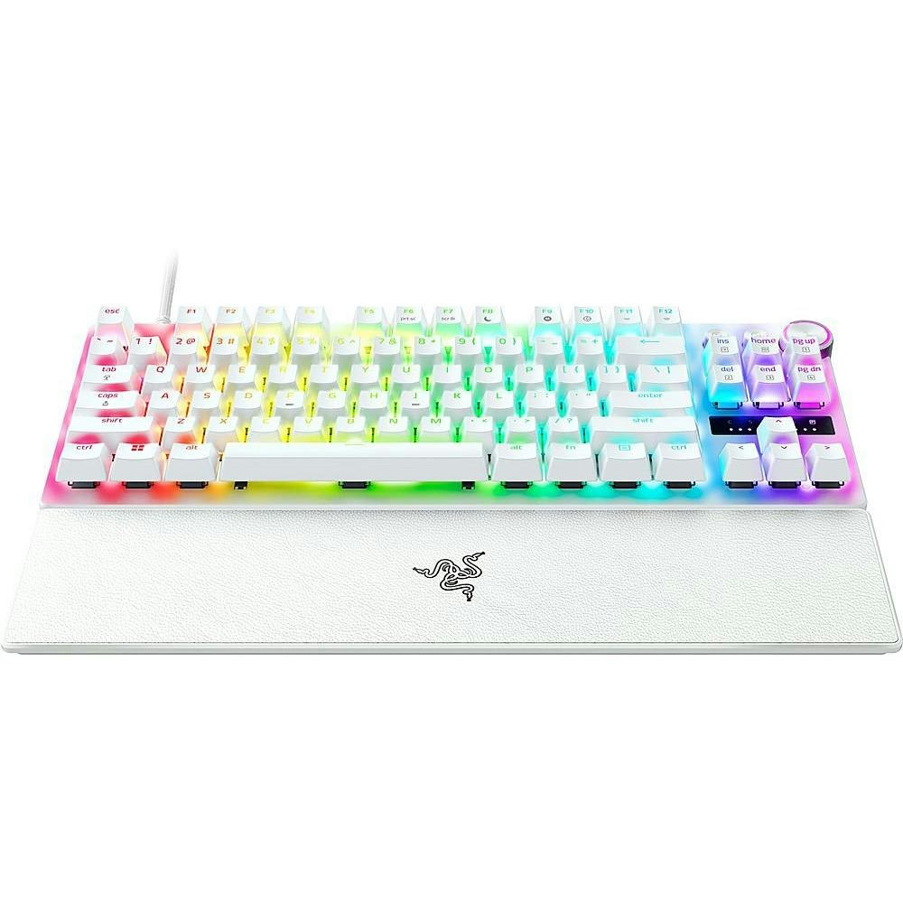 A large main feature product image of Razer Huntsman V3 Pro Tenkeyless - TKL Analog Optical eSports Keyboard (White)