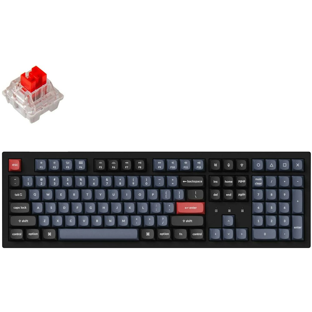 A large main feature product image of Keychron K10 Pro QMK/VIA Wireless Mechanical Keyboard Black (Red Switch)