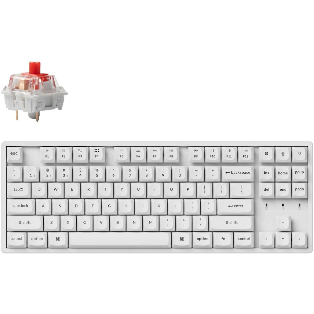 A large main feature product image of Keychron K8 Pro QMK/VIA Wireless Mechanical Keyboard White (Red Switch)