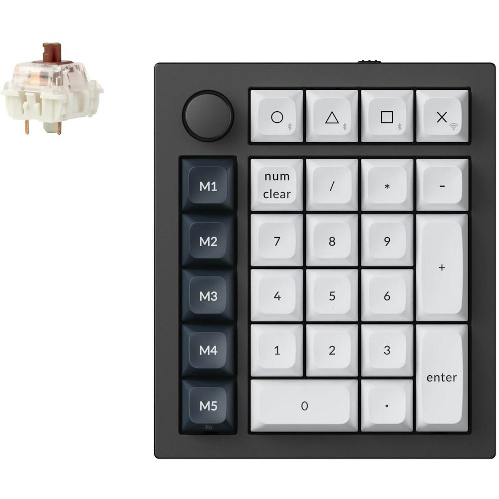 A large main feature product image of Keychron Q0 Max QMK/VIA Custom Wireless Number Pad - Black (Gateron Jupiter Brown Switches)