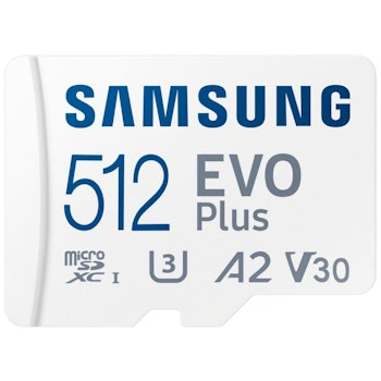 Product image of Samsung EVO Plus MicroSD UHS-I Card - 512GB  - Click for product page of Samsung EVO Plus MicroSD UHS-I Card - 512GB 