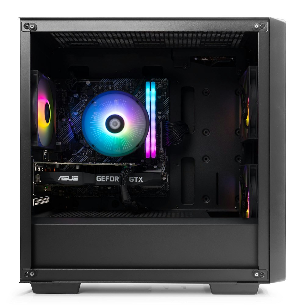 A large main feature product image of PLE Storm GTX 1650 Prebuilt Ready To Go Gaming PC