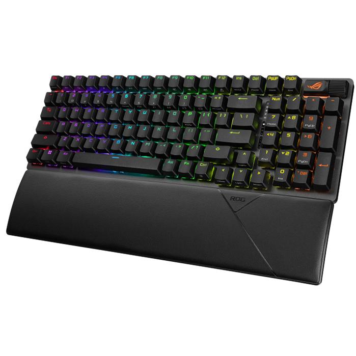A large main feature product image of ASUS ROG Strix Scope II 96 Wireless Mechanical Gaming Keyboard - Snow Switch