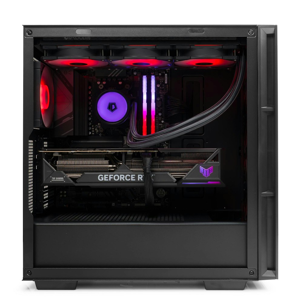 A large main feature product image of PLE Phantom RTX 4080 SUPER Prebuilt Ready To Go Gaming PC
