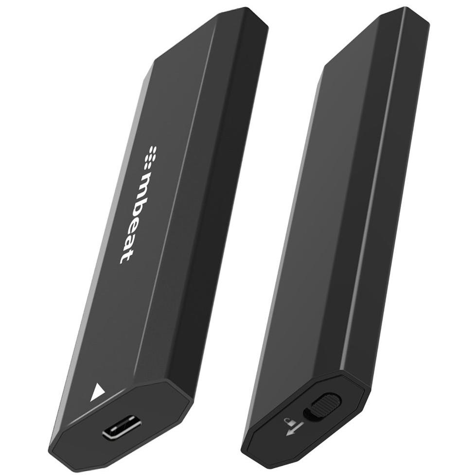 A large main feature product image of mbeat Elite USB Type-C to M.2 SSD Enclosure (M-Key, B+M Key) - Matte Black
