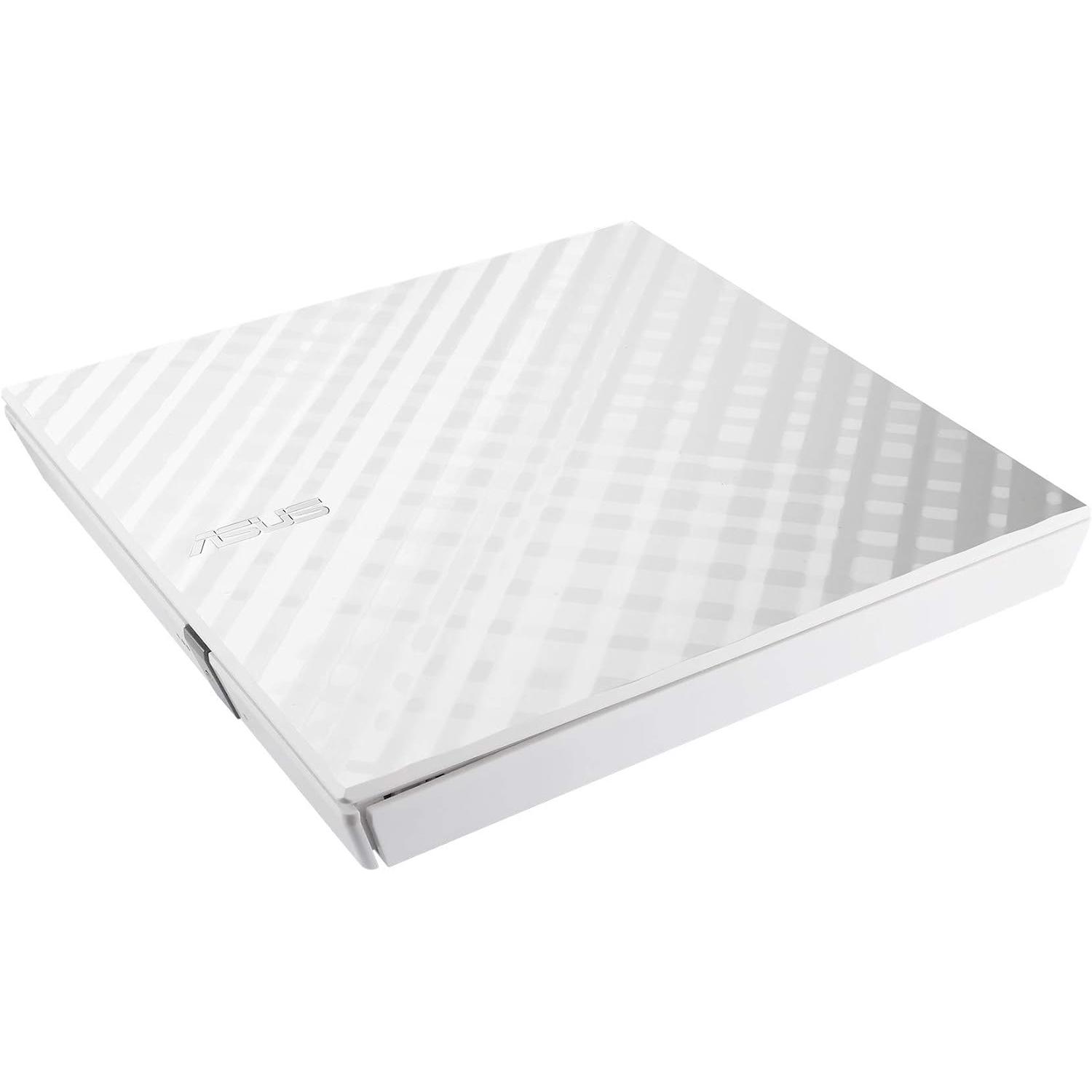 A large main feature product image of ASUS Lite Slim Portable External USB2.0 DVD Writer - White