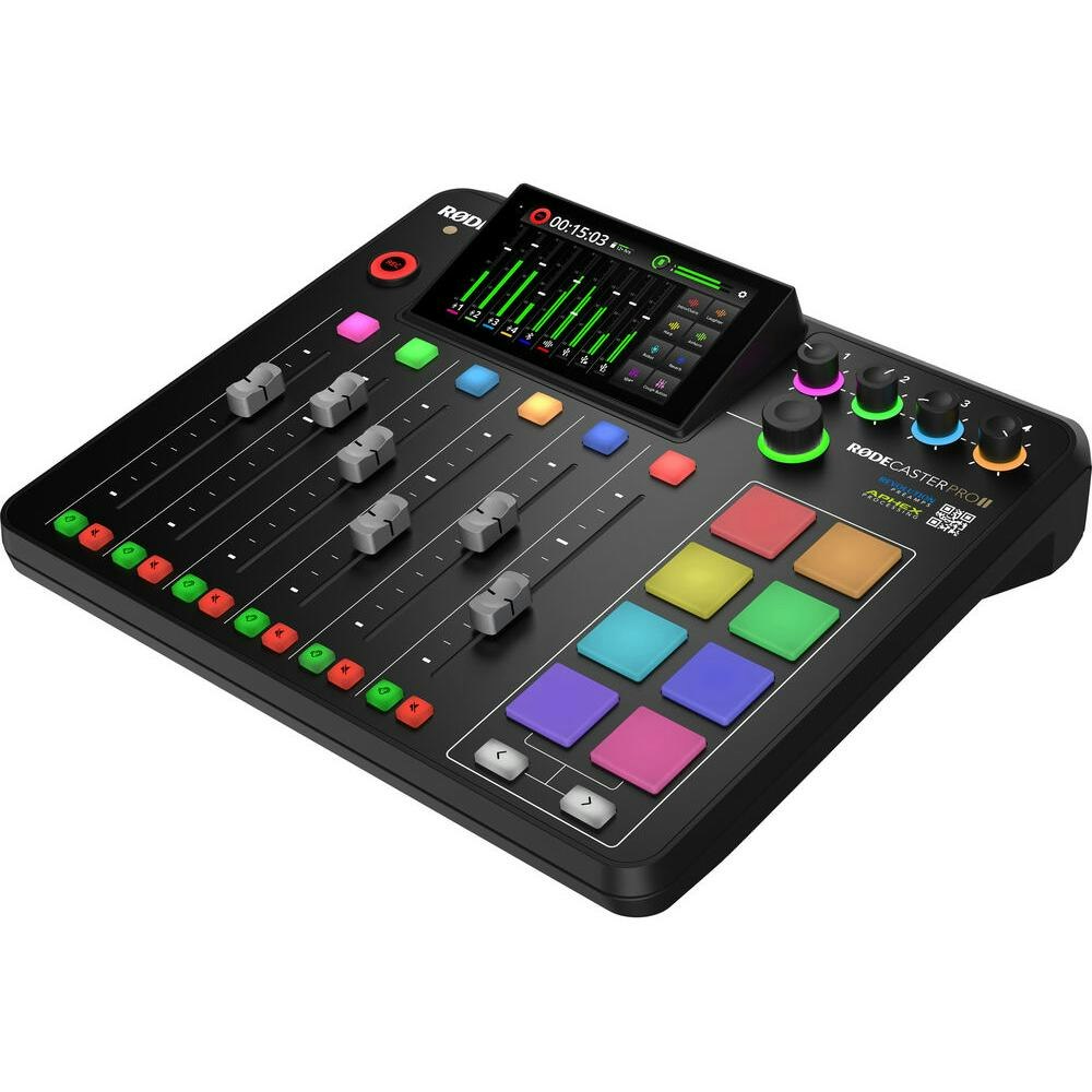 A large main feature product image of RØDE RØDECaster Pro II - Integrated Audio Production Studio (Black)