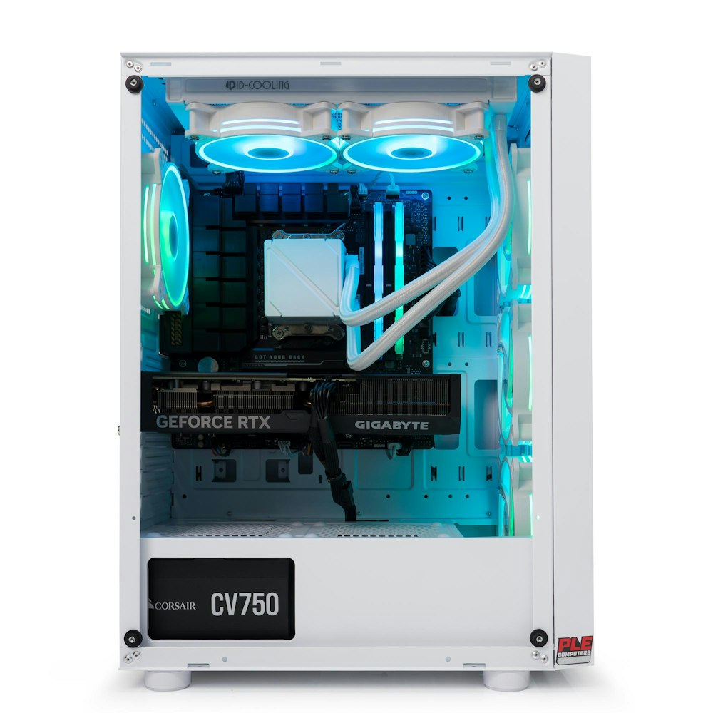 A large main feature product image of PLE Tropic RTX 4070 Prebuilt Ready To Go Gaming PC 