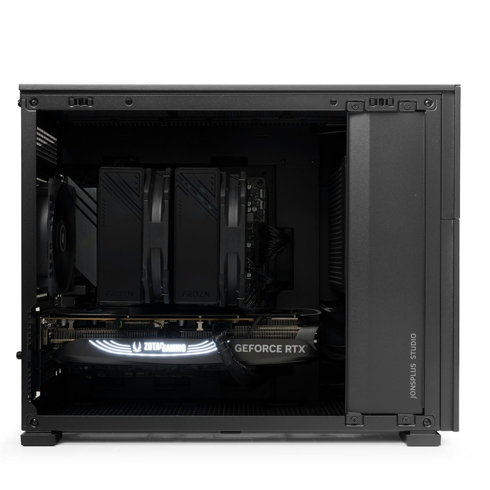 A large main feature product image of PLE Shadow RTX 4080 SUPER Prebuilt Ready To Go Gaming PC