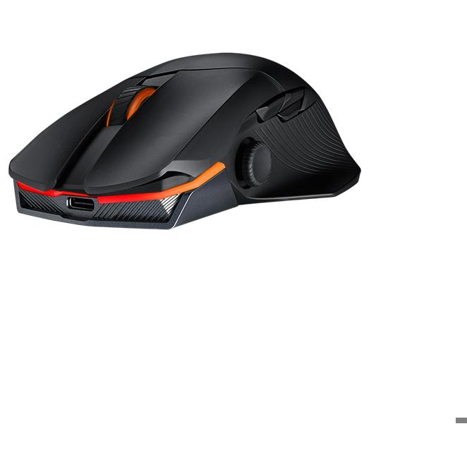 A large main feature product image of ASUS ROG Chakram X Origin Wireless Gaming Mouse
