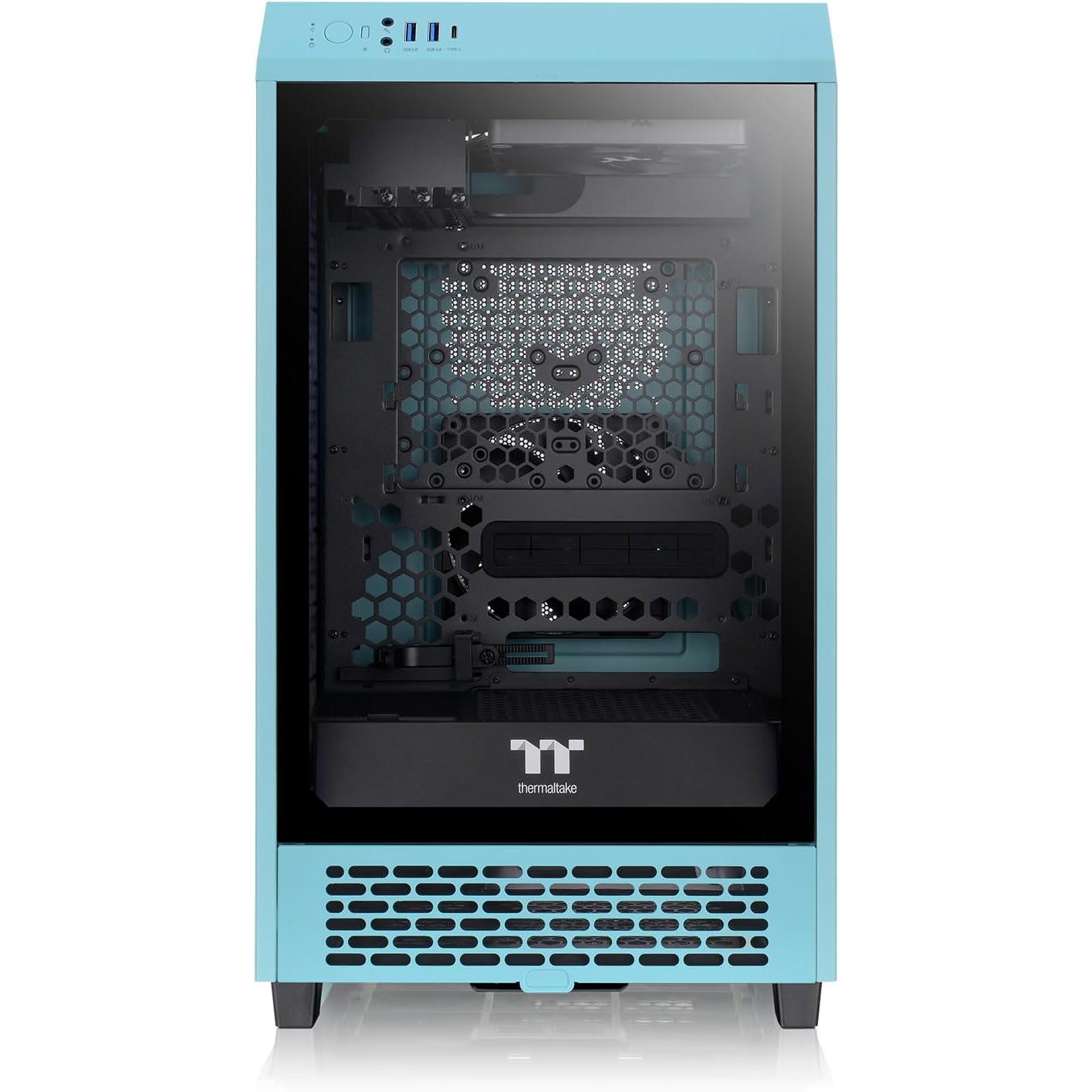 A large main feature product image of Thermaltake The Tower 200 - Mini Tower Case (Turquoise)