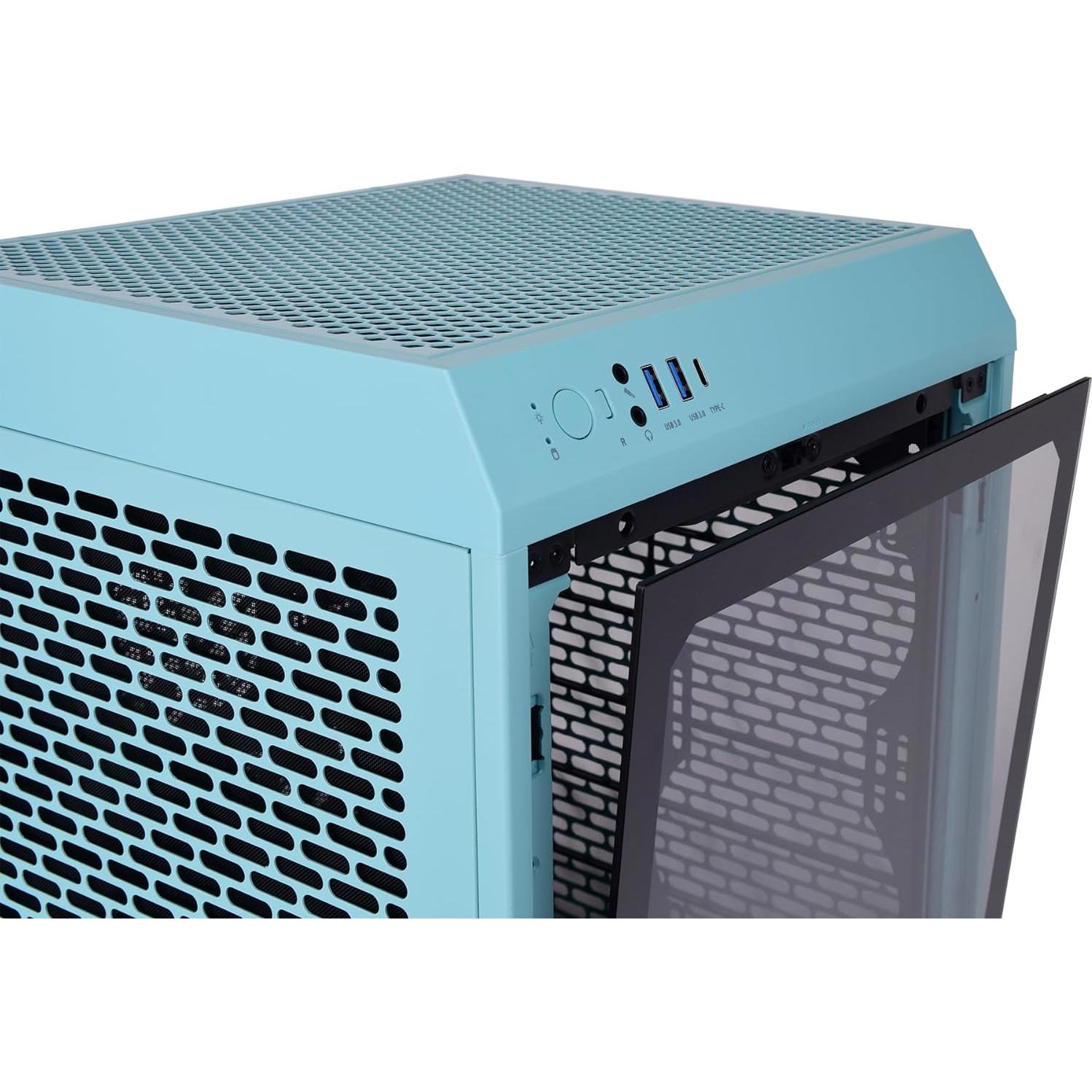 A large main feature product image of Thermaltake The Tower 200 - Mini Tower Case (Turquoise)