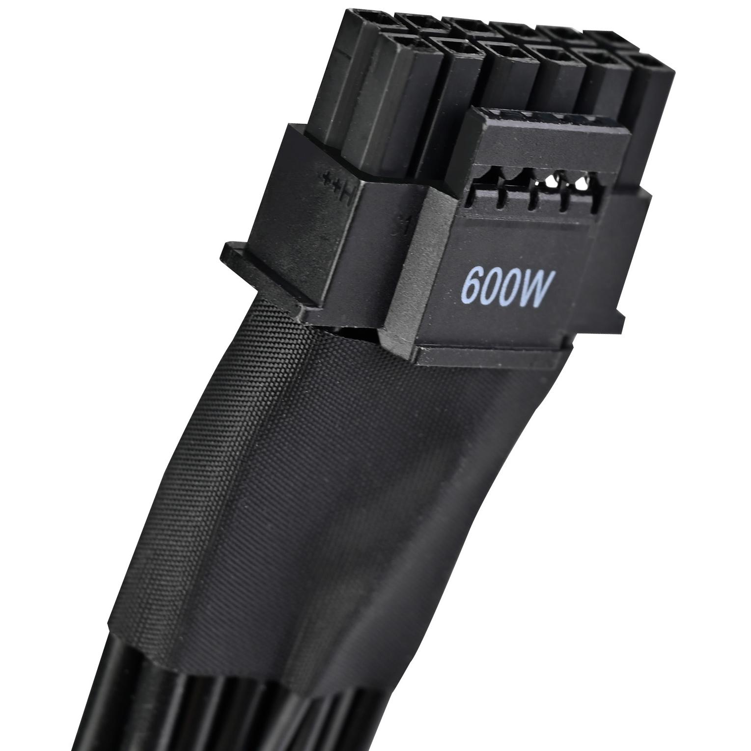 A large main feature product image of SilverStone 12V-2x6 Cable - 600W 2x8-Pin EPS to 12V-2x6 PCIe 5.1 Adapter