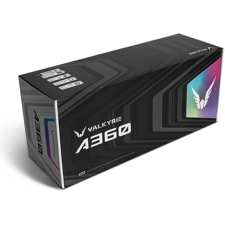 A large main feature product image of Valkyrie A360 ARGB - 360mm AIO CPU Liquid Cooler (Black)