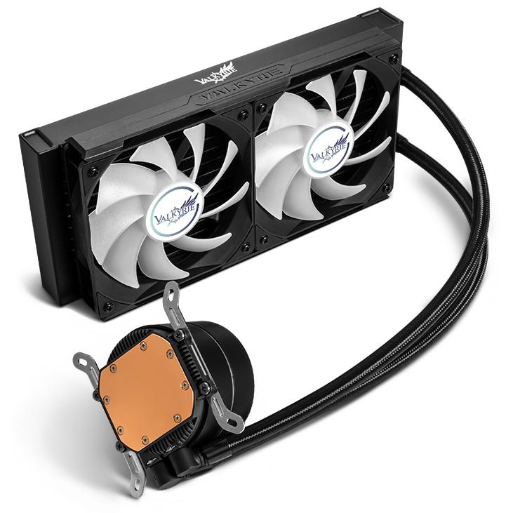 A large main feature product image of Valkyrie A240 ARGB - 240mm AIO CPU Liquid Cooler (Black)