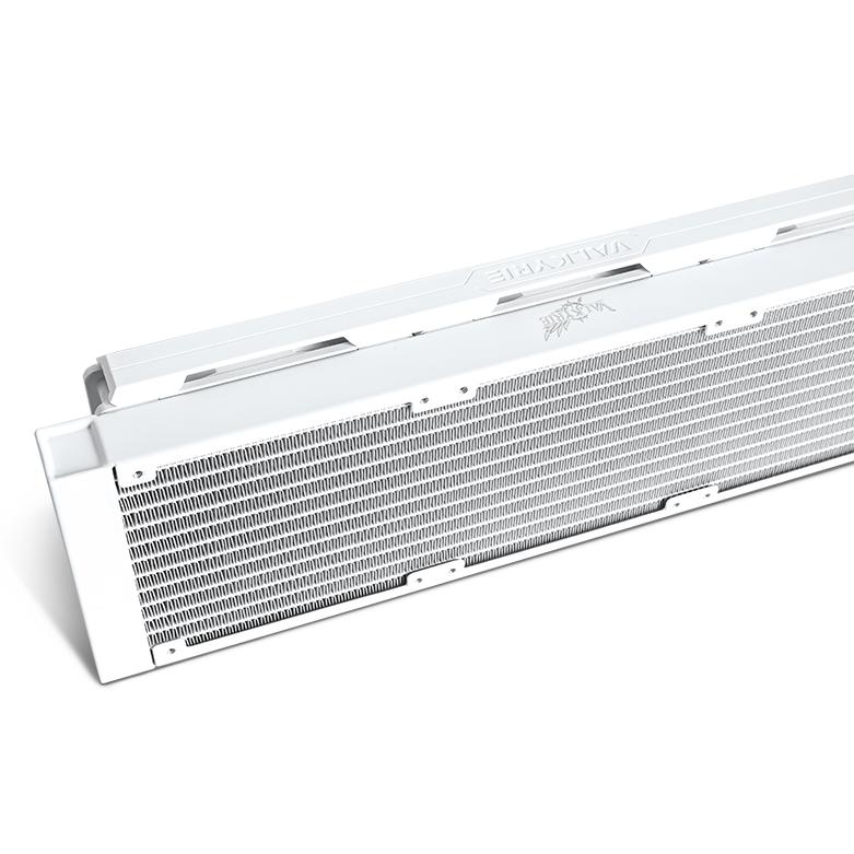 A large main feature product image of Valkyrie A360 ARGB - 360mm AIO CPU Liquid Cooler (White)
