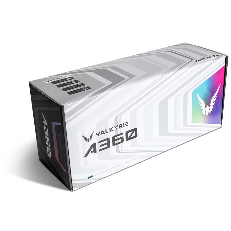 A large main feature product image of Valkyrie A360 ARGB - 360mm AIO CPU Liquid Cooler (White)