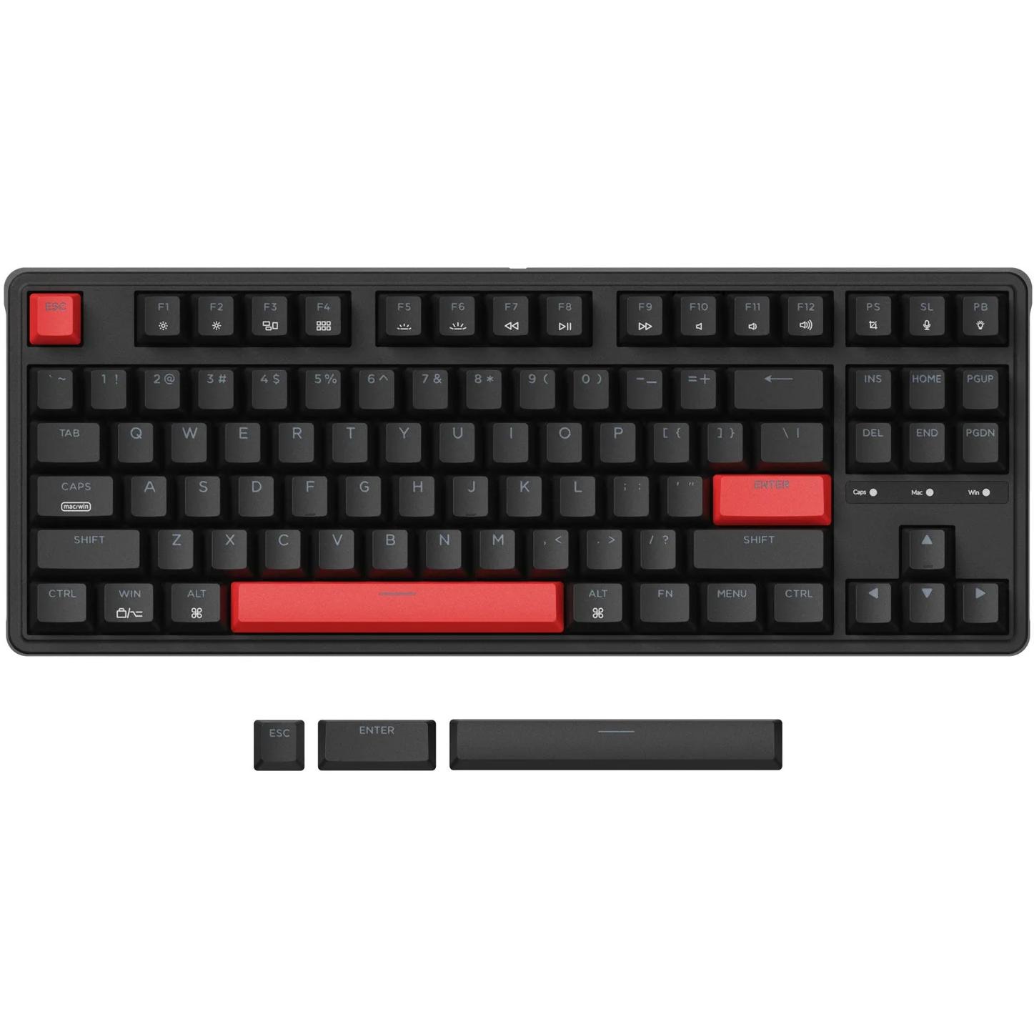 A large main feature product image of Keychron C3 Pro - TKL QMK/VIA Wired Mechanical Keyboard - Black (Brown Switch)