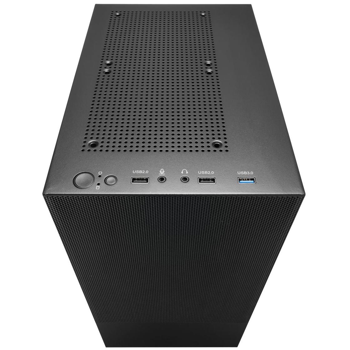 A large main feature product image of FSP S110 - Mesh Micro Tower Case (Black)