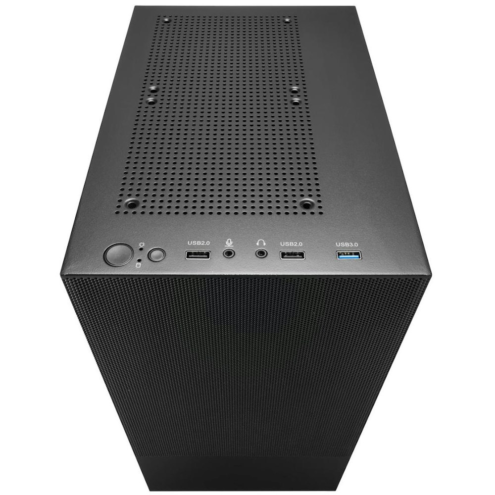A large main feature product image of FSP S110 - Mesh Micro Tower Case (Black)