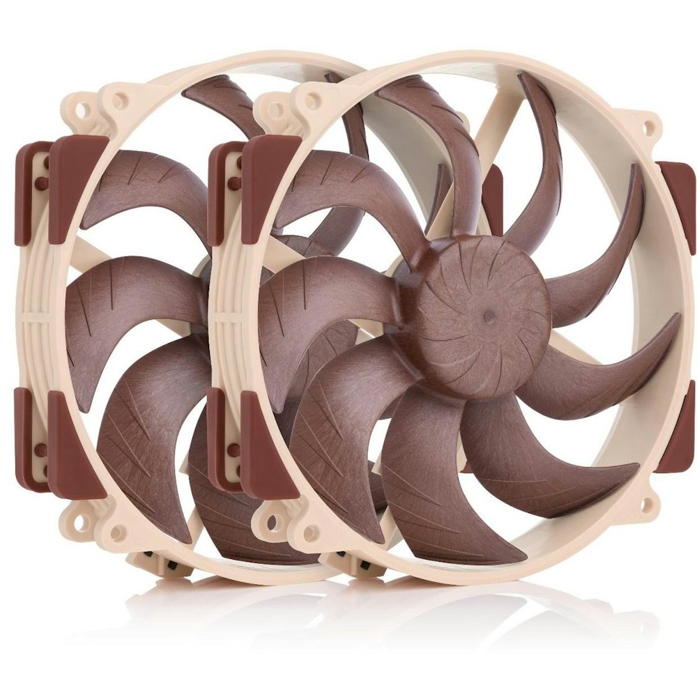 A large main feature product image of Noctua NF-A14x25r G2 PWM Sx2-PP - 140mm x 25mm 1500RPM LCP Cooling Fan Set (2 Pack)
