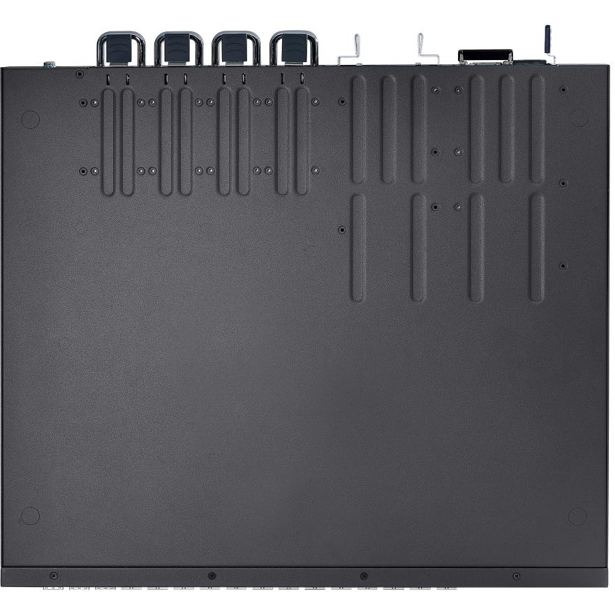 A large main feature product image of TP-Link Omada 26-Port 10GbE Stackable L3 Managed Aggregation Switch with 6x 25GbE Slots