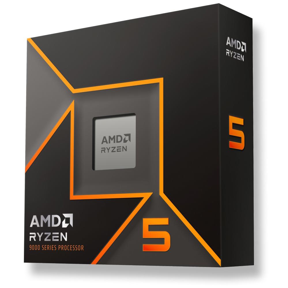 A large main feature product image of AMD Ryzen 5 9600X 6 Core 12 Thread Up To 5.4GHz AM5 - No HSF Retail Box