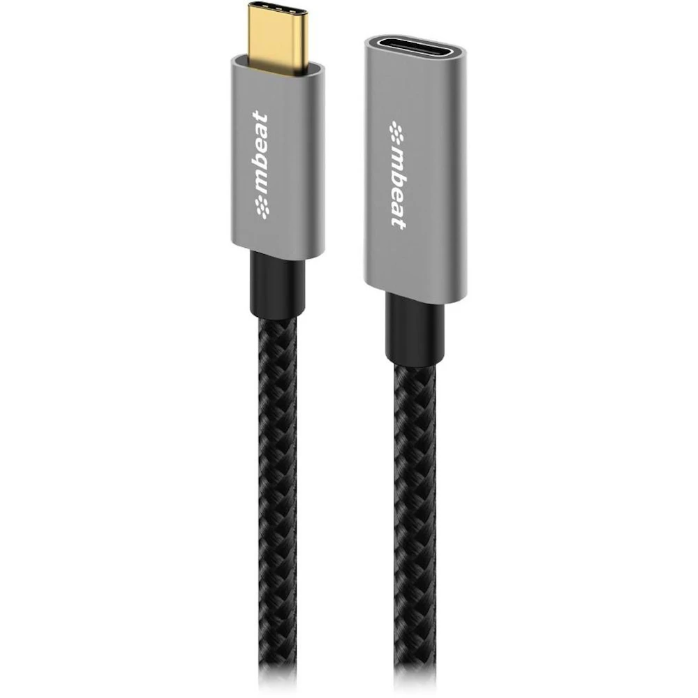 mbeat Tough Link 1m USB 3.2 Gen2 USB Type-C Extension Cable - Space Grey
