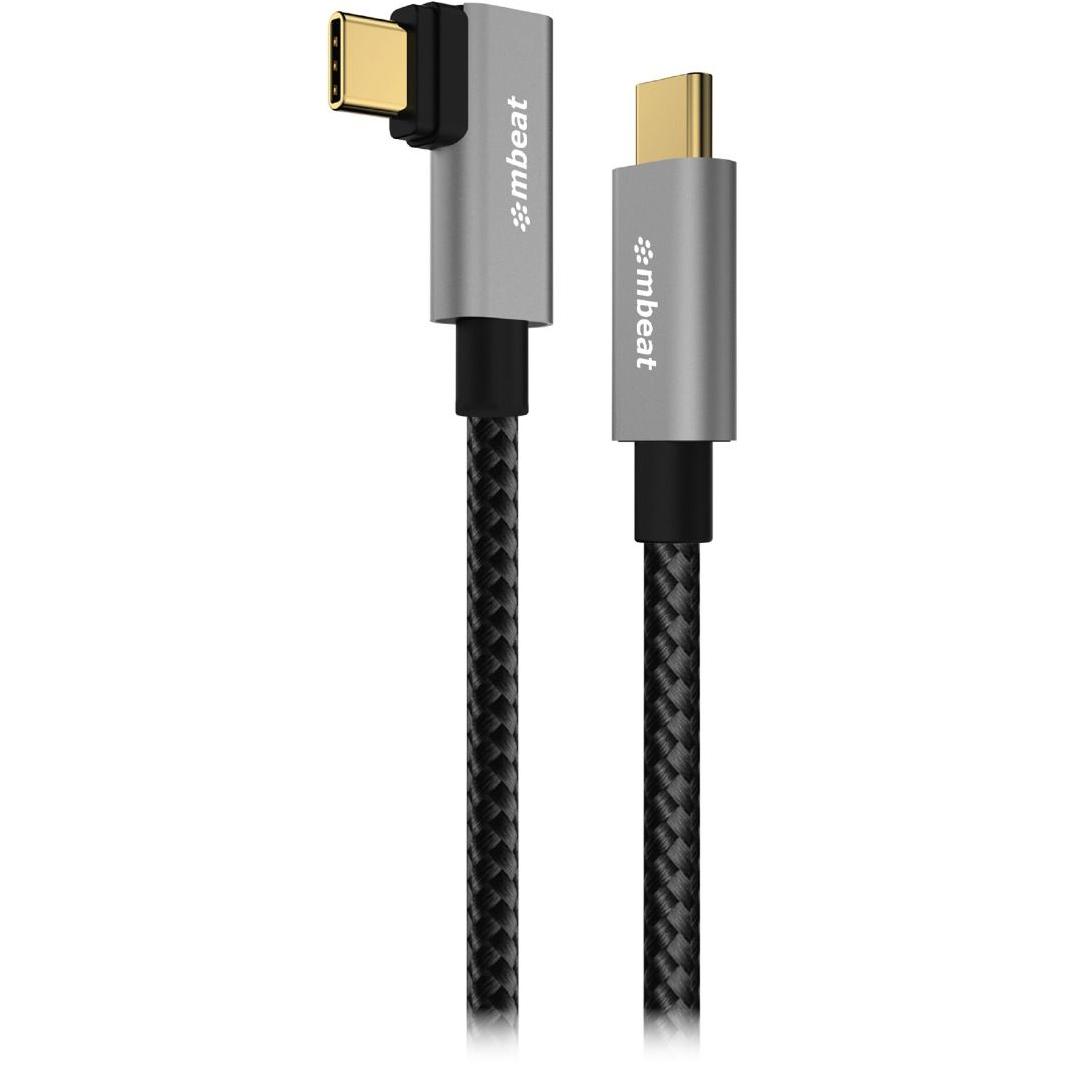 A large main feature product image of mbeat Tough Link 1.8m L-Shape USB 3.2 Gen2 USB Type-C Cable - Space Grey