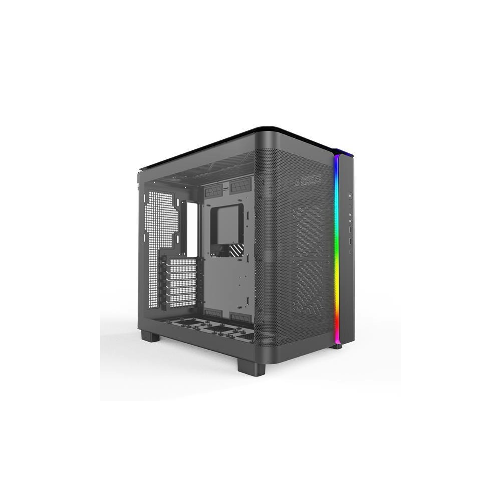 A large main feature product image of Montech KING 95 Dual-Chamber Tempered Glass Mid Tower Case (Black)