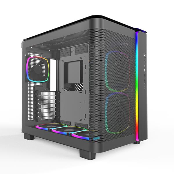A large main feature product image of Montech KING 95 PRO Dual-Chamber Tempered Glass Mid Tower Case (Black)