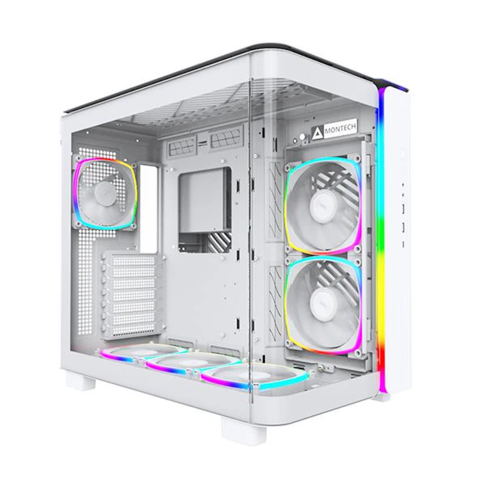 Montech KING 95 PRO Dual-Chamber Tempered Glass Mid Tower Case (White)