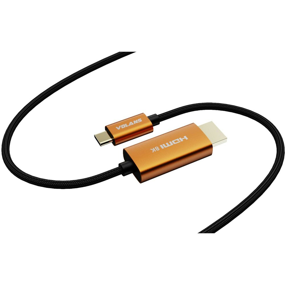A large main feature product image of Volans Ultra 8K USB Type-C to HDMI 2.1 Cable (3m)
